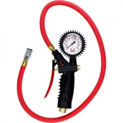 Milton® Pro Analog Pistol Grip Inflator Gauge W/ Kwik Grip Safety Chuck, 230 PSI, 36" Hose