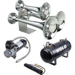 Wolo Manufacturing Wolo® Three Trumpet Train Horn, On-Board Air-System, 5 Gallon Tank - 837-860