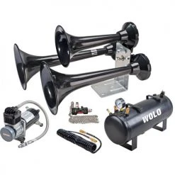 Wolo Manufacturing Wolo® Three Trumpet Train Horn, Lanyard Valve Operated With On-Board Air System - 849-858
