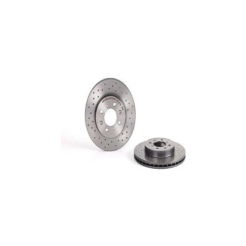 Premium UV Coated Front Xtra Cross Drilled Brake Rotor, Brembo 09.5509.1X 1 Premium UV Coated Front Xtra Cross Drilled Brake Rotor, Brembo 09.5509.1X