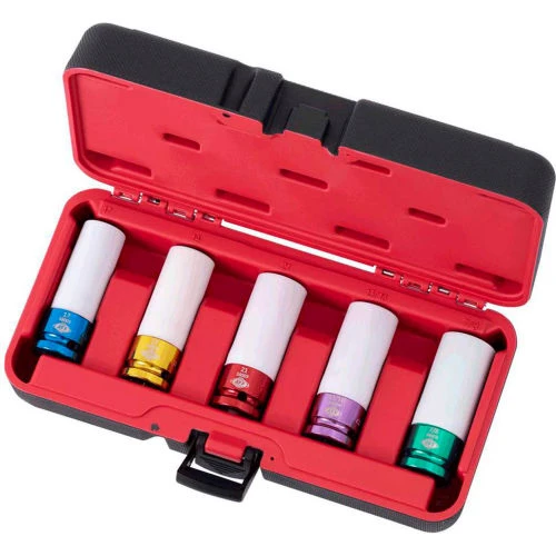 American Forge & Foundry Mag Wheel Socket Set, 1/2" Drive, 5Pc 1 American Forge & Foundry Mag Wheel Socket Set, 1/2" Drive, 5Pc