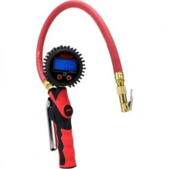 Milton® Pistol Grip Inflator Gauge, Digital 0-255 PSI, Kwik Grip Euro Chuck, 20" Hose