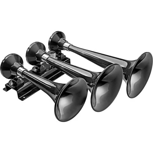 Wolo Manufacturing Wolo® Three Trumpet Train Horn Black Abs, 12-Volt Solenoid - 855 2 Wolo Manufacturing Wolo® Three Trumpet Train Horn Black Abs, 12-Volt Solenoid - 855 - Image 2