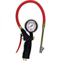 Milton Pro Analog Pistol Grip Inflator Gauge & Straight Foot Dual Chuck, 230 PSI, 15" Hose - S-577A